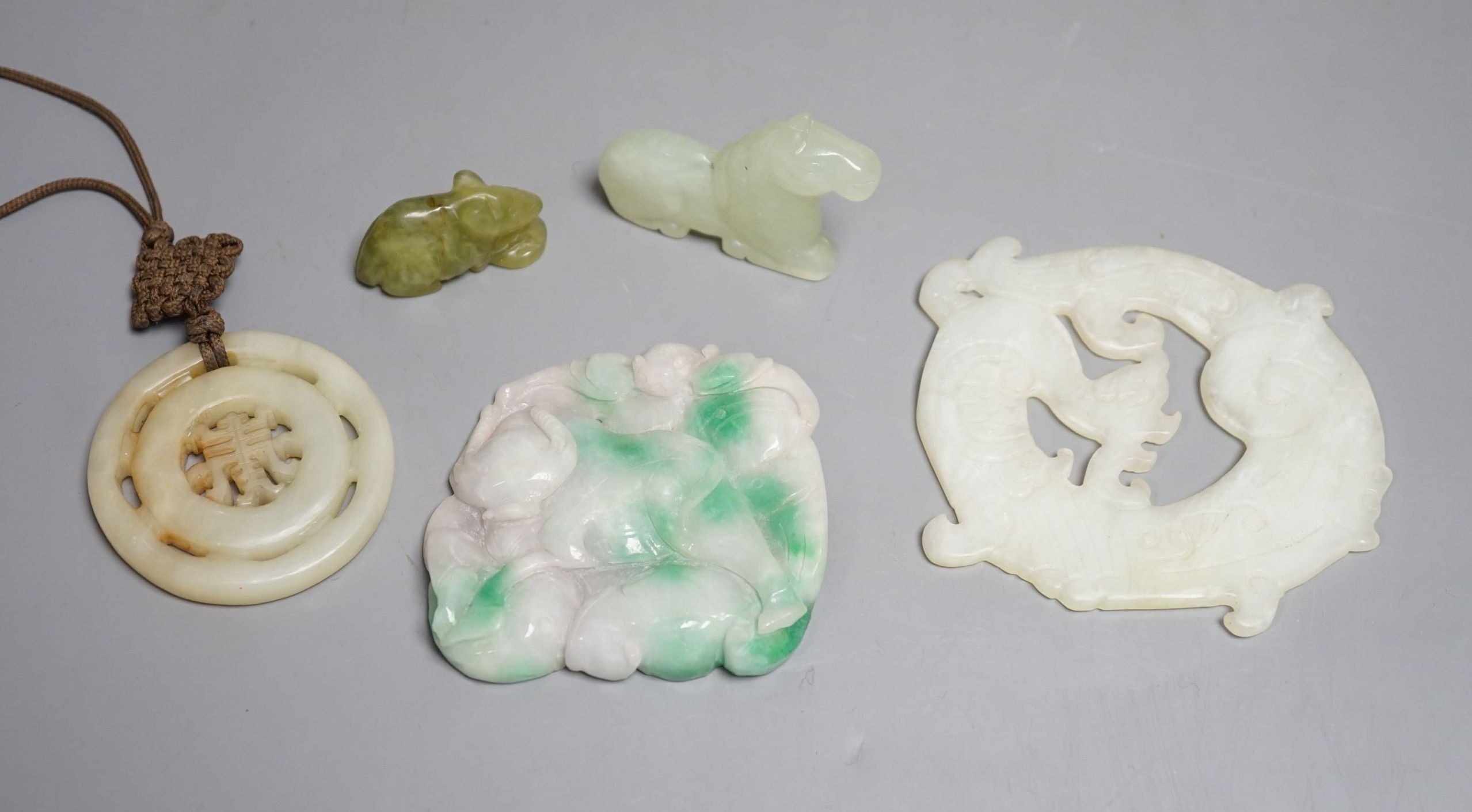 A group of various jade/hardstone carvings